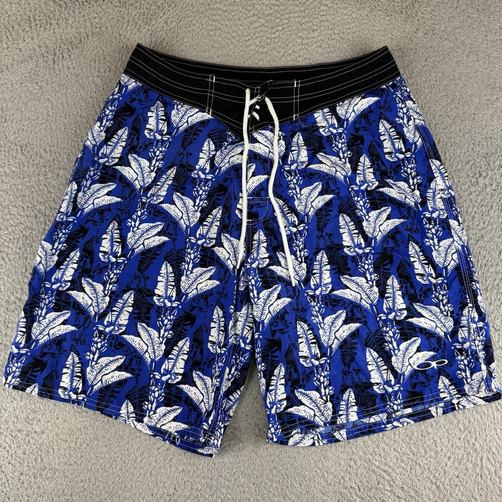 Vintage Ocean Pacific Swim Trunks Men's 36 Blue All Over Print Swim Surf Beach